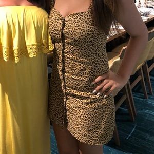 Cheetah button down dress